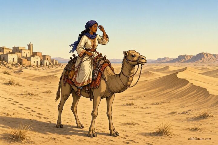 Udea journeys across the Libyan wilderness in search of her seven brothers.