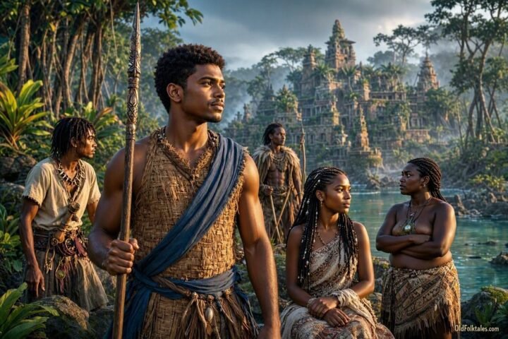 A strong young man enters a hidden supernatural kingdom to rescue a captive princess.