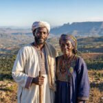 Gendefli and his wife living on a high mountain in traditional Tigre Eritrean setting
