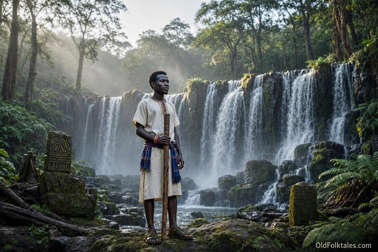 A young man encounters a mysterious spirit while exploring a sacred waterfall in Northern Zambia.