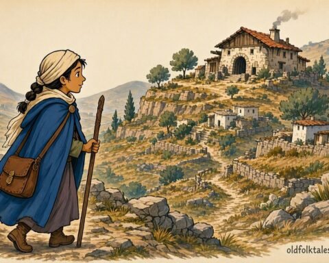 Thizourith Imellah travelling through the Kabyle mountains after escaping the ogre’s world