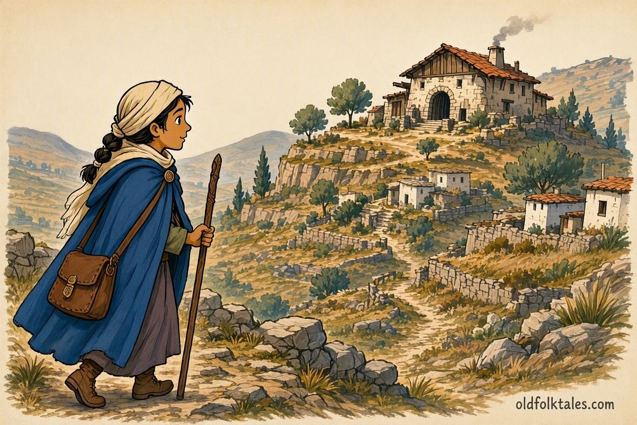 Thizourith Imellah travelling through the Kabyle mountains after escaping the ogre’s world